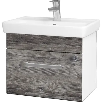 Koupelnový nábytek Dřevojas Koupelnová skříňka SOLO SZZ 55 - N01 Bílá lesk / Úchytka T01 / D10 Borovice Jackson