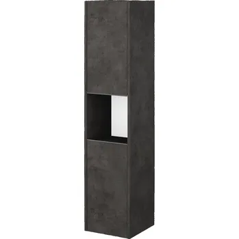 Koupelnový nábytek Dřevojas Vysoká skříň BONO SVD2O 35 - D16 Beton tmavý / Úchytka T34 / D16 Beton tmavý / Levé
