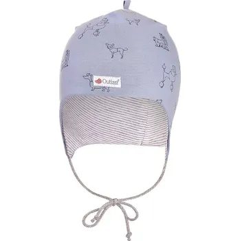 Čepice LITTLE ANGEL čepice podšitá zavazovací Outlast® modrá pes/pruh bílošedý melír vel. 1 | 36-38 cm
