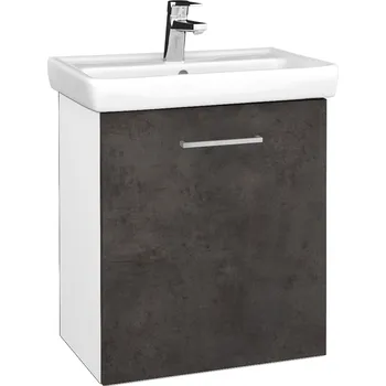 Koupelnový nábytek Dřevojas Koupelnová skříňka DOOR SZD 55 - N01 Bílá lesk / Úchytka T04 / D16 Beton tmavý / Pravé