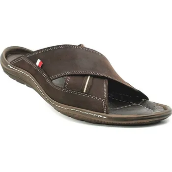 Pánské pantofle HILBY K09 brown, pánské pantofle vel.45