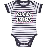 Dětské pruhované vodácké BODY SAILOR s VOLBOU JMÉNA Velikost: BODY 12-18 m
