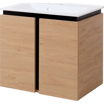 Koupelnový nábytek Lavedo Black Wood 70 koupelnová skříňka s umyvadlem