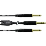 Cordial audio Y kabel [1x jack zástrčka 6,3 mm - 2x jack zástrčka 6,3 mm] 1.50 m černá