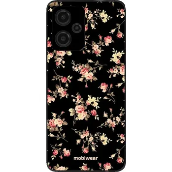 Pouzdro na mobilní telefon Lesklý kryt Mobiwear Glossy - Xiaomi Redmi Note 12 5G - G039G - Květy na černé (Prémiové lesklé pouzdro, obal, kryt Mobiwear Glossy na mobil Xiaomi Redmi Note 12 5G - G039G - Květy na černé, materiál Plast + TPU silikon - krytí po všech stranách,)