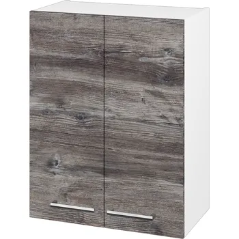 Koupelnový nábytek Dřevojas Horní skříňka DOS SYD2 60 - N01 Bílá lesk / Úchytka T03 / D10 Borovice Jackson