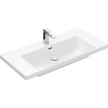 Umyvadlo Villeroy & Boch Subway 3.0 umyvadlo 100x47 cm, otvor pro baterii, s přepadem, bílá Alpin (4A70A501)