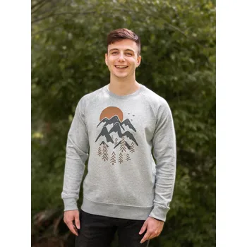 Pánská mikina Pánská mikina bez kapuce Úsvit - šedá Žíhaně šedá XL