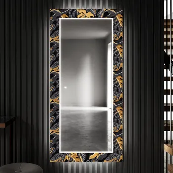 Zrcadlo Dekorativní zrcadlo s LED osvětlením do předsíně - Autumn Jungle
