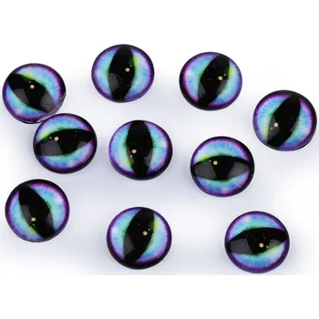 Skleněné oči k nalepení kočka, drak Ø10 a 12 mm, barva 2 (10 mm) modrá světlá