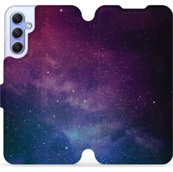 Pouzdro na mobilní telefon Flipové pouzdro Mobiwear - Samsung Galaxy A34 5G - V147P Mlhovina (Knížkové flip pouzdro, obal, kryt na mobil Samsung Galaxy A34 5G - V147P Mlhovina, materiál Umělá kůže + TPU - ochrana 360°, stojánek, silikonová vanička, magnetické zavírání)