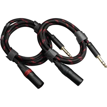 Audio kabel Topping TOPPING TCT2-125 (Vysoce kvalitní dvojice Jack 6,3mm - XLR male kabelů. Čistá monokrystalická měď, 8 postříbřených vláken. Délka 125 cm.)