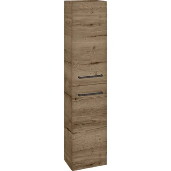 Koupelnový nábytek Dřevojas Vysoká skříň DOS SV1D2 35 - D21 Tobacco / Úchytka T06 / D21 Tobacco / Pravé