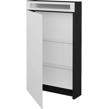 Koupelnový nábytek Dřevojas Jednodvéřová galerka MAX GAO 50 - L03 Antracit vysoký lesk / Levé