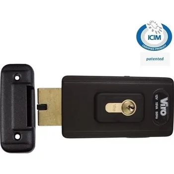 Pohon brány univerzální elektrický zámek V06 horizontální, antracit, 12V AC - elektrozámek Viro na křídlová vrata, brány, branky manuální nebo automaticky otevírané dovnitř, varianty 12V AC, 12V DC, 24V AC, 24V DC, zaměnitelný se zámkem Nice PLA 11