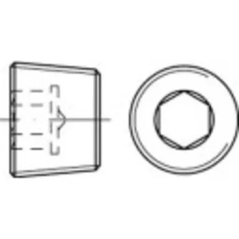 Závitořezný nástroj TOOLCRAFT 112679 závěrné šrouby 3/4 Zoll vnitřní šestihran DIN 906 ocel galvanizováno zinkem 25 ks
