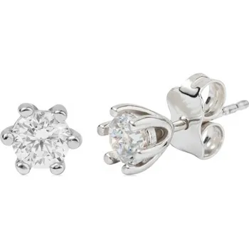 Náušnice Luxur, Decentní náušnice Ilina, bílé zlato a zirkony, 1481800-0-0-1