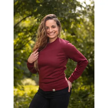 Dámská mikina Dámská mikina bez kapuce Bez potisku - vínová Vínová - Burgundy XS (běžné) - XXS (výrobce)