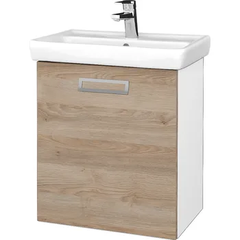 Koupelnový nábytek Dřevojas Koupelnová skříňka DOOR SZD 55 - N01 Bílá lesk / Úchytka T39 / D17 Colorado / Levé