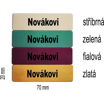 Vchodové dveře u Psíka | Jmenovka na dveře | 70*20mm Barva: Stříbrná