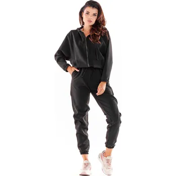 Dámské kalhoty volného střihu A591 Barva: Černá, Velikost: S