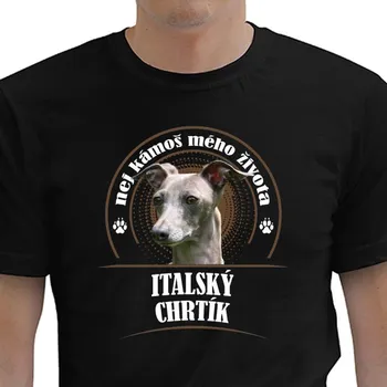 Dámské tričko STRIKER Tričko Italský chrtík Barva: Černá, Velikost: XXXL