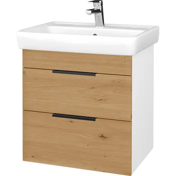 Koupelnový nábytek Dřevojas Koupelnová skříňka PROJECT BENEFIT SZZ2 60 - N01 Bílá lesk / Úchytka T07 / D22 Karamel