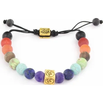 Náramek Čakrový matovaný Ohm (zlatý) - Shamballa