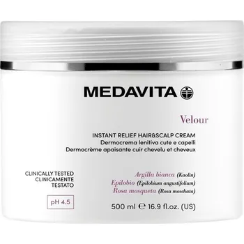 Vlasová regenerace Medavita Velour zklidňující krém na vlasy a pokožku 500 ml