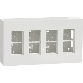 vypínač jednotka centrální 4x4 moduly vertikální povrchová, Bílá Unica System+ NU124418