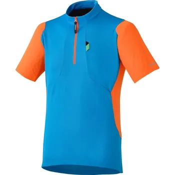 cyklistický dres SHIMANO Trng dres modrá/Orange,L