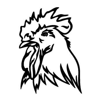 Samolepící dekorace SAMOLEPKA Kohout 006 levá (01 - černá) NA AUTO, NÁLEPKA, FÓLIE, POLEP, TUNING, VLASTNÍ TEXT, TISK, AUTOSAMOLEPKY.cz, POLEPY, OBRÁZEK, LOGO, SAMOLEPKY