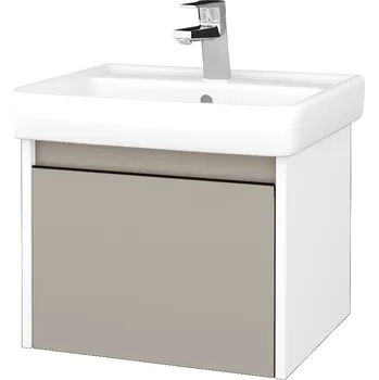 Koupelnový nábytek Dřevojas Koupelnová skříňka BONO SZZ 55 (umyvadlo Q) - N01 Bílá lesk / Úchytka T33 / N07 Stone
