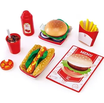 Dřevěná hračka Hape Fast Food Set