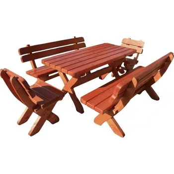 Zahradní sestava Euromeble dřevěný zahradní nábytek 160 cm 1S+2L+2K euromeb 7