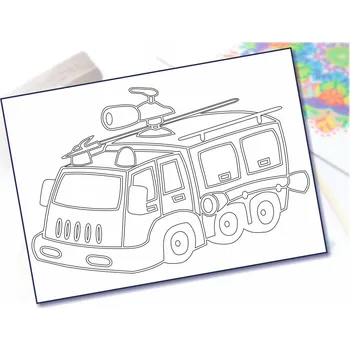 Radost v písku Šablona na pískování hasičské auto Varianta: A5 (148 x 210 mm)