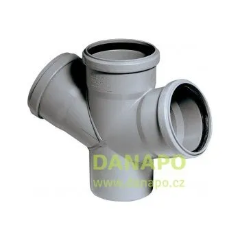 Kanalizační potrubí DANAPO HT kanalizační odpadní dvojitá dvojodbočka HTDA Varianta: 110/110/110/45°