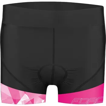 Cyklistické kalhoty kraťasy FORCE MINI do pasu s vložkou,črn-růžovéXXL