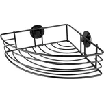 Rohová drátěná polička na nalepení 3M, černá