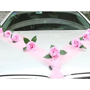 Svatební dekorace Šerpa s růžemi - růžové