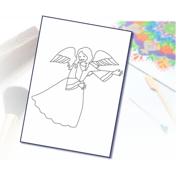 Radost v písku Šablona na pískování Andělíček 3 Varianta: A5 (148 x 210 mm)