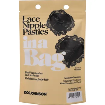 Erotická ozdoba Doc Johnson in a Bag Lace Nipple Pasties Black