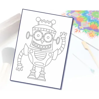 Radost v písku Šablona na pískování robot Varianta: A4 (210 x 297 mm)