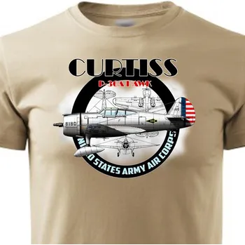 Oblečení a móda STRIKER Tričko Curtiss P-36 Hawk Barva: Písková, Velikost: L