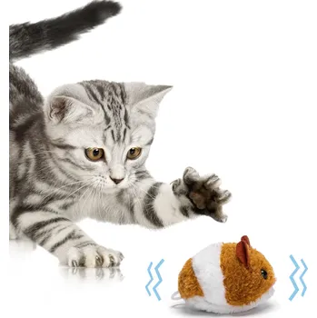 Hračka pro kočku plyšová natahovací myš 7,5 cm Barva: Hnědá