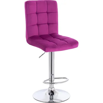 Barová židle Barová židle Vestland velur na stříbrném talíři - fuchsie
