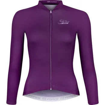 cyklistický dres FORCE dres F PURE LADY dlouhý rukáv, fialový M
