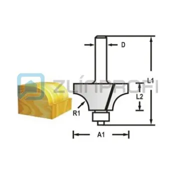 Fréza MAKITA MAKITA Zaoblovací fréza s ložiskem stopka 8 mm,31,8x17x58 mm R=9,5mm D-48549