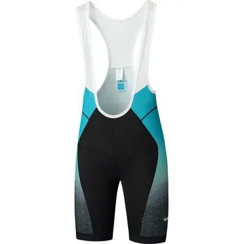 Cyklistické kalhoty SHIMANO TEAM PRINTED kraťasy s laclem, pánské, černá, XXL