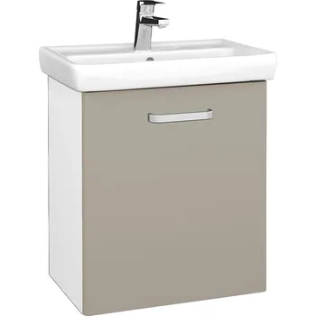 Koupelnový nábytek Dřevojas Koupelnová skříňka DOOR SZD 55 - N01 Bílá lesk / Úchytka T01 / L04 Béžová vysoký lesk / Pravé